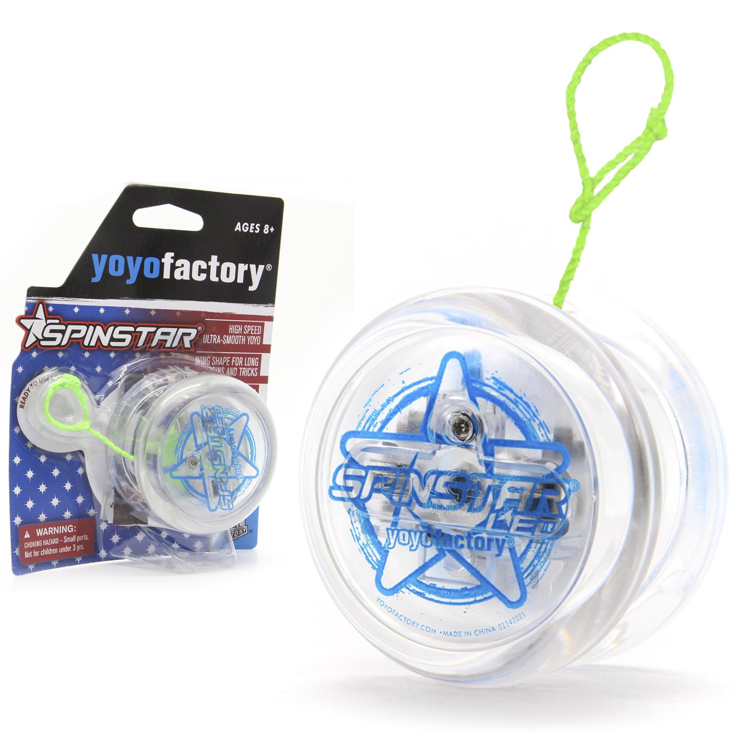 SPINSTAR LED Yo-Yo - BLUE (light up starter yoyo, high speed